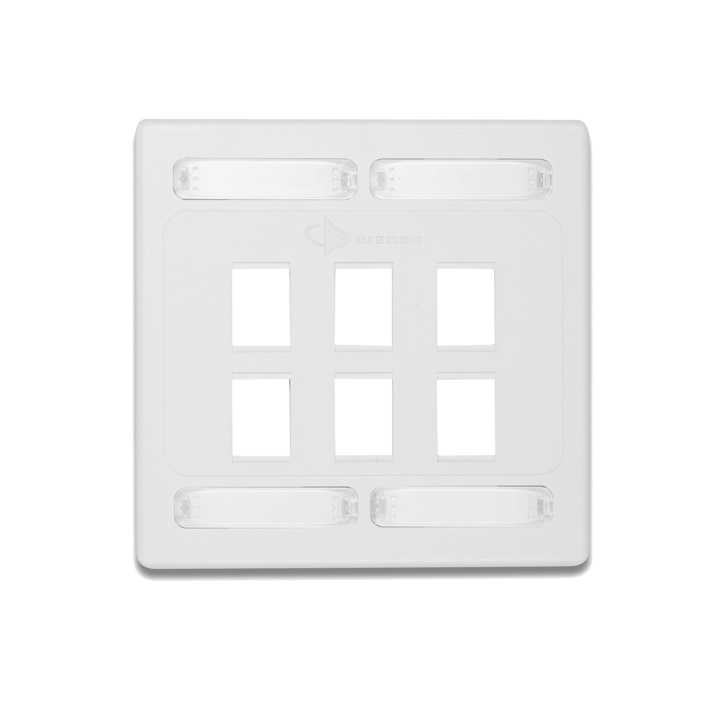 Placa de Pared Doble Modular 10G MAX de 6 Salidas, Color Blanco