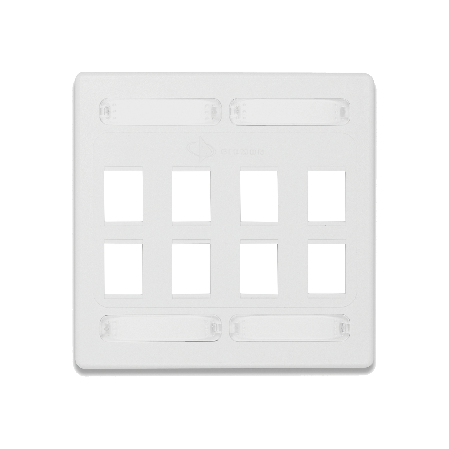 Placa de Pared Doble Modular 10G MAX de 8 Salidas, Color Blanco