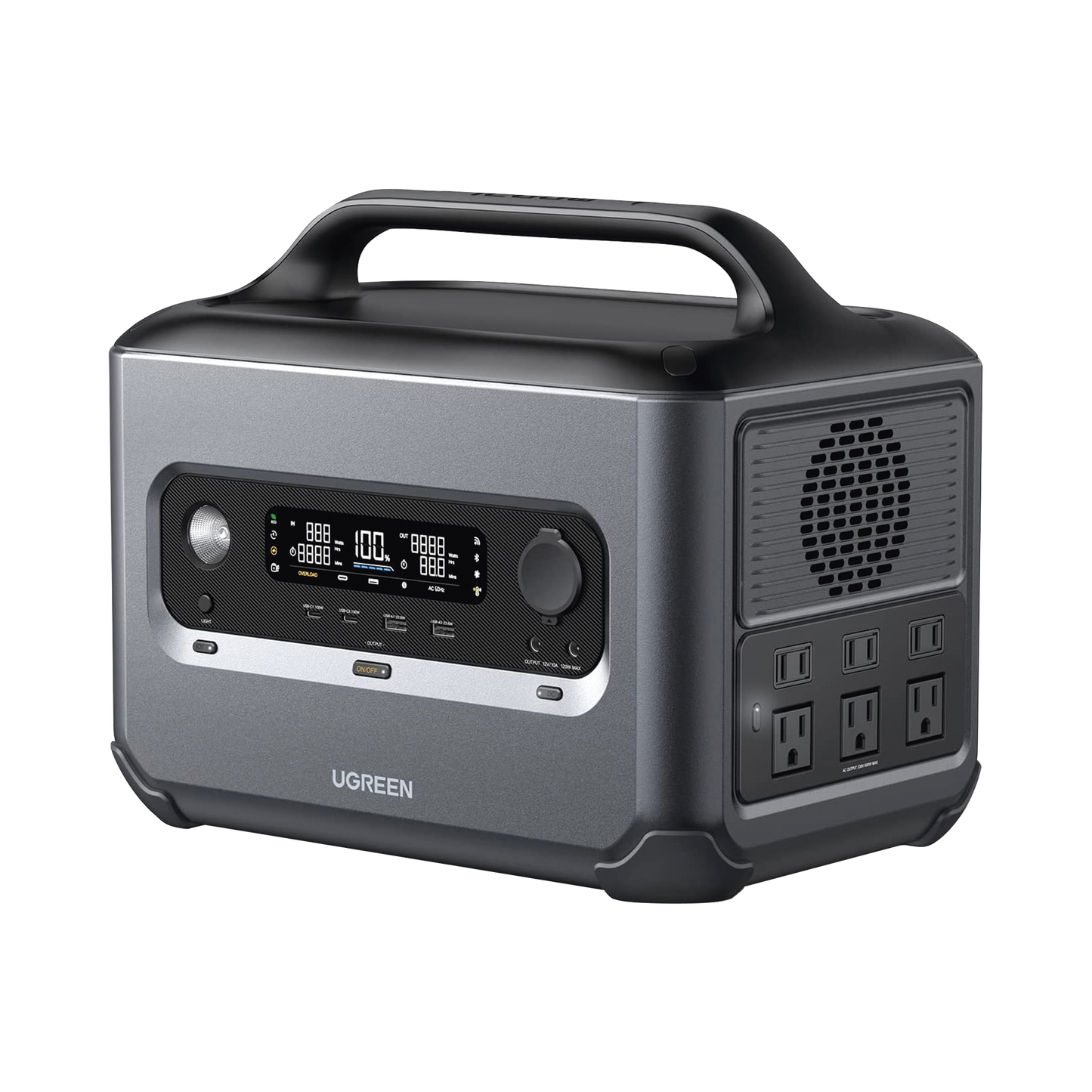 Estación de EnergÃa Portátil 1200W (1024Wh) / 6 AC 1200 W / 2 USB-C 100W / 2 USB-A 22.5 W / 1 Toma de Encendedor / 2 Salidas CC5521 / Compatibilidad: BMS/UPS/WIFI/Bluetooth/APP / 10 años de Vida Util.