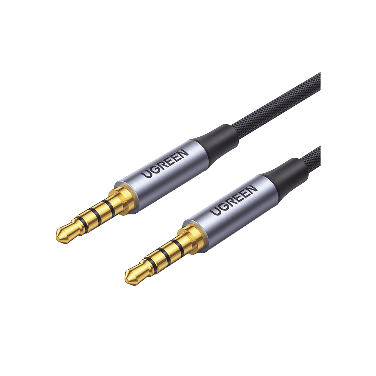 Cable Auxiliar de 3.5mm / Cable Audio Estéreo / Núcleo de Alambre de Cobre Esmaltado / Carcasa de Aluminio Azul + Nylon Trenzado / Soporta Micrófono / 2 Metros