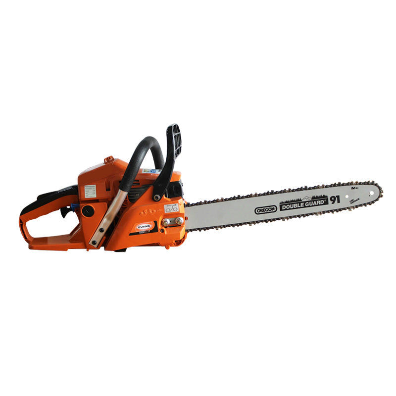 Motosierra comercial EVANS con barra de 18″, motor de 2 tiempos 42 Cc y antivibratoria