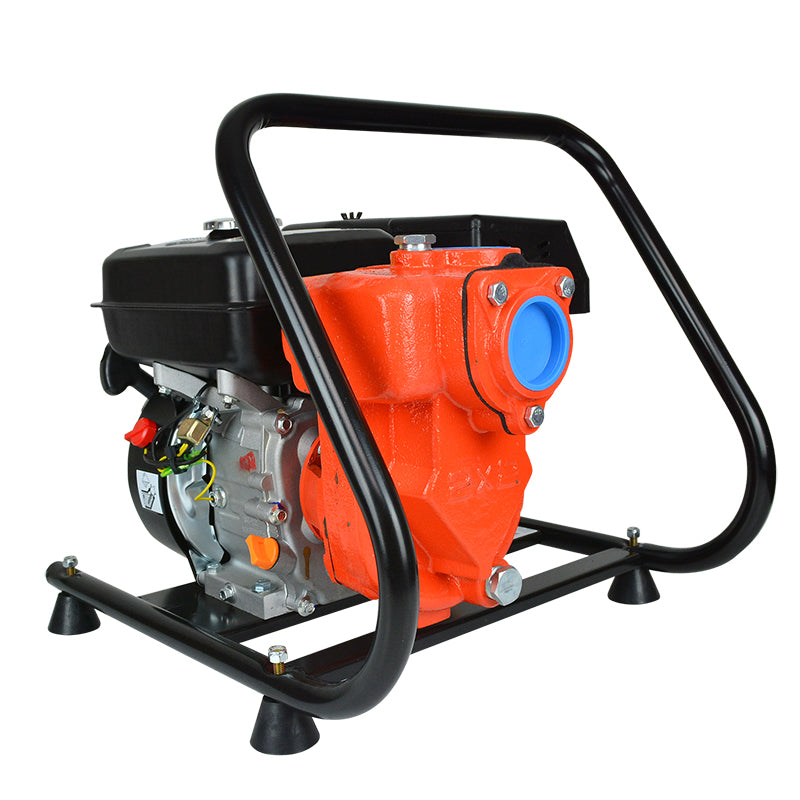 Motobomba agrícola con motor a gasolina de 7.5 HP succión y descarga de 2″