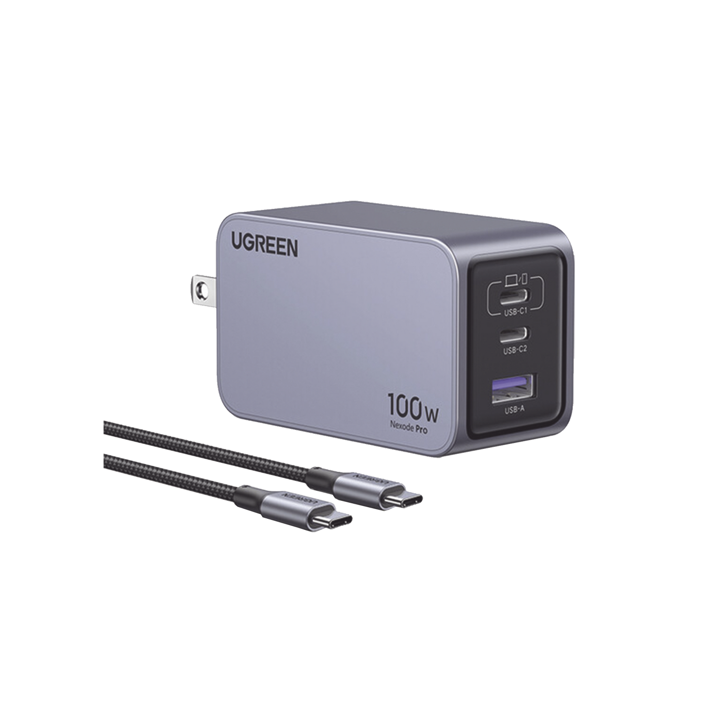 Cargador de 100W serie Nexode Pro | 3 Puertos de Carga Rápida | 2 USB-C | 1 USB-A | TecnologÃa GaNInfinity | PD3.1 de 100W / QC4.0 | TecnologÃa de Protección Térmica | Optimiza la Carga | Caja de Aluminio | Incluye Cable