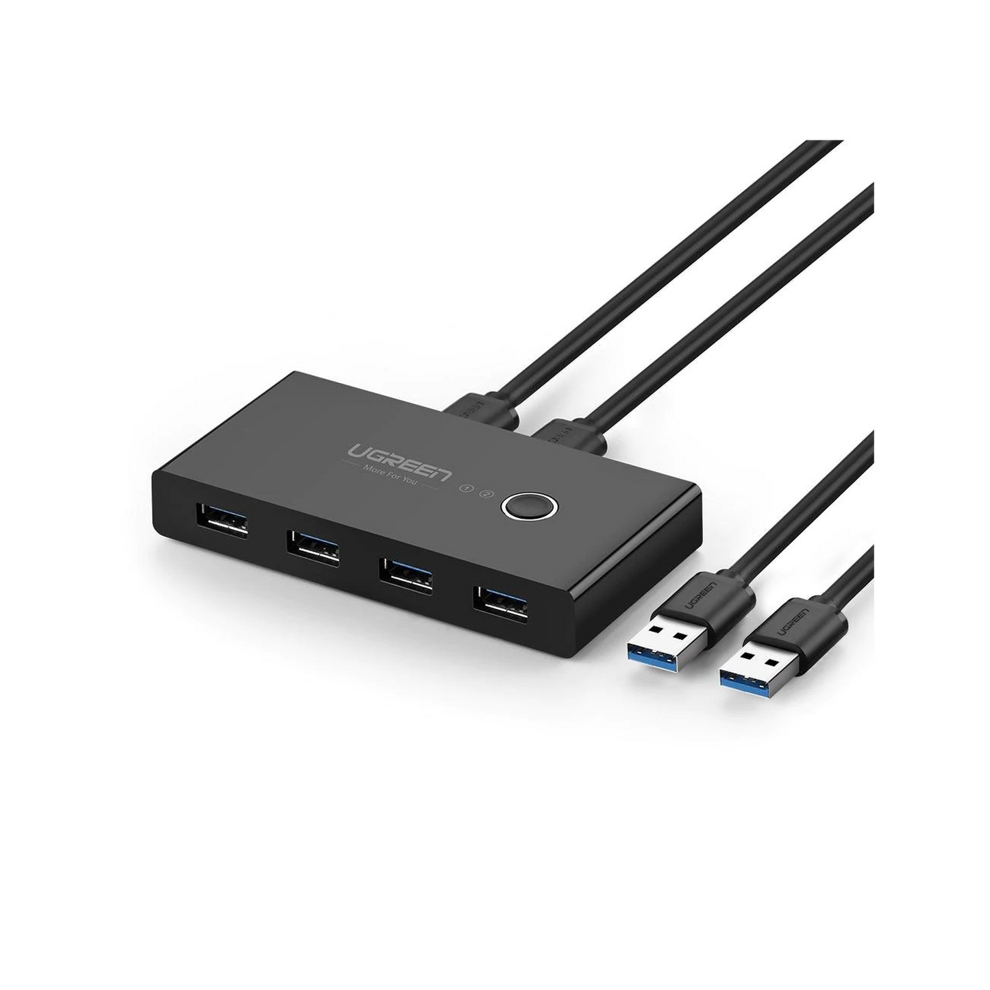 HUB para Compartir 4 Puertos USB 3.0 a 2 PC ?s / Cambio Mediante Botón / Incluye dos cables USB de 1.5 m / ABS / Permite que 2 Usuarios Compartan 4 Dispositivos Periféricos USB3.0, como una impresora, un escáner, etc.