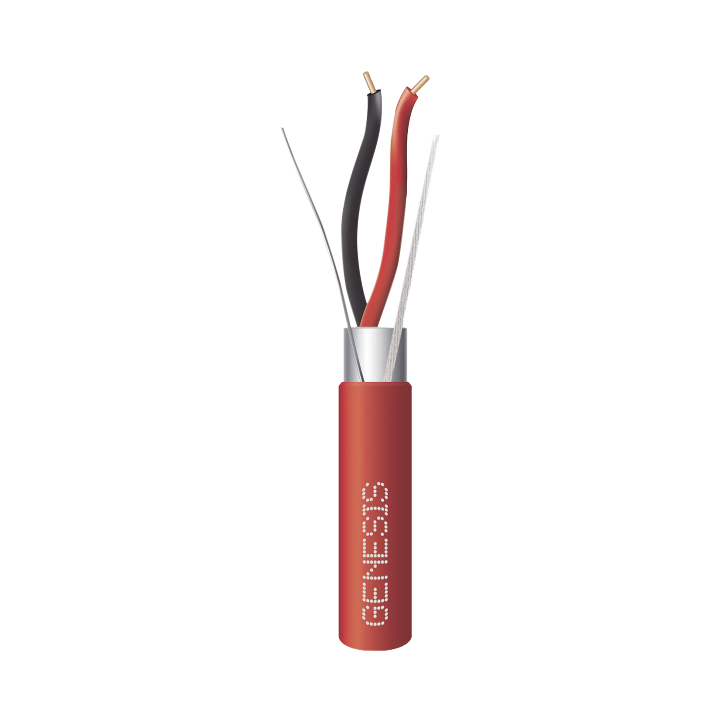 Bobina de 152 Metros de Alambre / 2 x 14 AWG / BLINDADO / Tipo FPLR / Color Rojo / Para Aplicaciones en Sistemas de Detección de Incendio y Sistemas de Evacuación