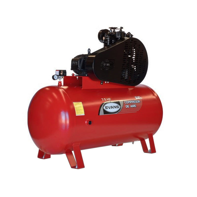 Compresor de aire lubricado 2 etapas 7.5 HP, motor eléctrico con tanque de 500 L 175 PSI