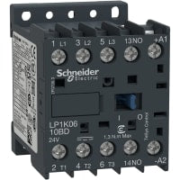 CABALLOS DE FUERZA miniatura del contactor LP1 3 en 575/600 VAC, 3P 24 VDC 1NO, serie de los micrones de TeSys