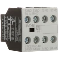 El auxiliar entra en contacto con, 4NO, 16A, montaje del frente, abrazaderas del tornillo, enmarca A.C., serie de XT
