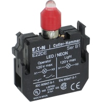 Unidad LED Mnt-Sz 22m m 24VAC/VDC rojo de la luz del montaje del panel del indicador