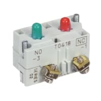 Botón resistente, bloque del contacto, DPST, 1NO-1NC, serie 10250T