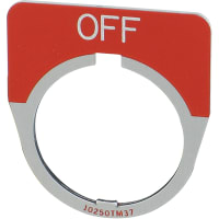 Placa de leyenda, estándar, 1/2 redondo, negro, APAGADO, letras blancas, serie 10250T