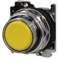 Botón resistente, 30.5 milímetros, hermético, rasante, de amarillo, serie 10250T