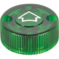 Perilla para el botón resistente de 30.5 milímetros, iluminada, verde, serie 10250T