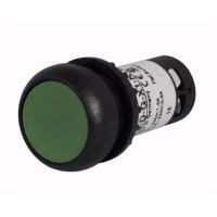 Botón, 22.5m m, Non-lluminated, bisel negro, botón: Verde, 2NO, serie C22