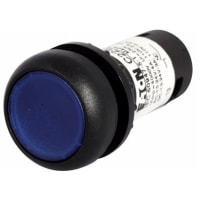 Botón iluminado de 22.5m m, bisel negro, LED - azul, 1NO, 120V, serie C22
