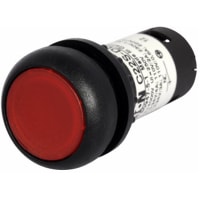Botón iluminado de 22.5m m, bisel negro, LED rojo, 1NC, 44V, serie C22