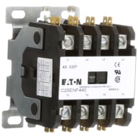 Contactores, control definido del propósito, 40A 4 poste 120V abierto, serie de C25EN