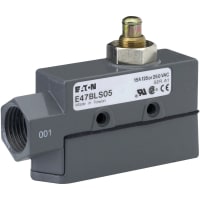 Interruptor de límite, perno émbolo, SPDT, 250 VAC, 15 A, tornillo, serie E47