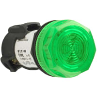 Botón 22.5 verdes resistentes nos-metálico LED MONOBlock 24V AC/DC del milímetro