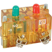 Botón resistente, bloque del contacto, SPST, 1NO 1NC, tornillos, serie 10250T