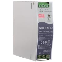 Fuente de alimentación, AC-DC, 12V, 10A, 200-550V adentro, incluido, carril del estruendo, PFC, 120W, serie WDR-120