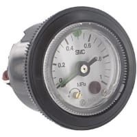 GAUGE, PRESSURE, PNEUMATIC, 1MPA, 1/4IN.NPT PORT, With SWITCH AND LED, 24 VDC