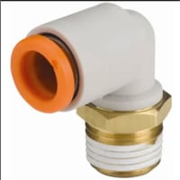 Male Elbow Fitting, Plastic Body, Tube 1/4 ", Port 1/8 " NPT, KQ2 Series