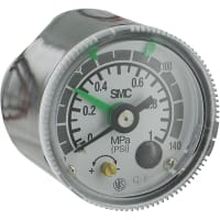 La galga, presión de aire, 1MPa/150 PSI se dobla escala, montaje de la parte posteriora del centro de 1/8 pulgada NPT