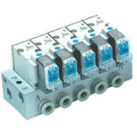 Múltiple, 4 estaciones, 3 válvula de solenoide portuaria, serie SS3YJ5