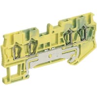 Las conec llaman el carril del estruendo del negro la jaula del resorte de tierra 2 28-16 AWG 4.2 milímetro W Verde-Yel