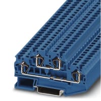 Bloque de terminales 2 4, 28-10 AWG, azul, PA, 83.5 milímetros L x 6.2 milímetros W x 47.5 milímetros H