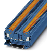 Conn, Term Blk, DIN Rail, Feed Through, Quick Conn, 2, 20-14 AWG, Blue, 6.2 milímetros W