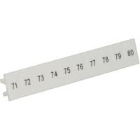 Marcador del bloque de terminales, blanco, impresión negra, 71-80, horizontal, serie de ZB/ZBF