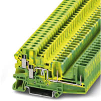 Conec, negro del término, RIEL DIN, tierra, tornillo/Plug-in, 26-10 AWG, 6.2 milímetros W, de Verde-Yel
