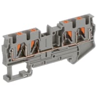 Las conec llaman la alimentación del carril del estruendo del negro a través Empujar-En gris del AWG de las conec 24-10 serie de 6.2 milímetros W pinta
