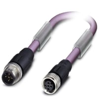 Asamblea de cable, M12 Recto-Coleta masculina, 5 Con, negro, serie de M12 Cordset