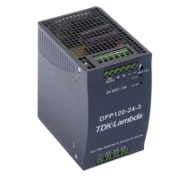 Fuente de alimentación, AC-DC, 24V, 5A, 340-575V adentro, incluido, carril del estruendo, PFC, 120W, serie de DPP