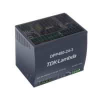 Fuente de alimentación, AC-DC, 24V, 20A, 340-575V adentro, incluido, carril del estruendo, PFC, 480W, serie de DPP