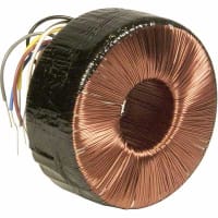 Transformador, energía, Toroidal, 1, Freq 50/60Hz, Pri 117/234VAC, Sec 117/234VAC
