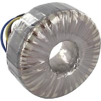 Transformador, energía, Toroidal, 1, Freq 50/60Hz, Pri 117/234VAC, Sec 40/80VAC