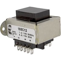 Transformador, energía, 25VA, chasis, Pri: 115/230VAC, Sec: Ser 12.6VCT, 6.3V normal