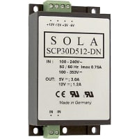 Fuente de alimentación de AC-DC, 5V@3A, 12V@1.2A, 85-264V, encapsulado, carril del estruendo, serie de SCP