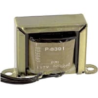 Transformador, energía, bobina, 1, Freq 50/60Hz, Pri 117VAC, Sec 12VAC, Sec 0.35A