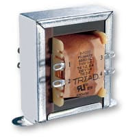 Transformador, energía, bobina, 1, Freq 50/60Hz, Pri 115/230VAC, Sec 12/24VAC, UL