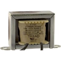 Transformador, energía, bobina, 1, Freq 50/60Hz, Pri 115VAC, Sec 24 (CT) VAC, UL