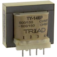 Transformador 1000mW audio 150/600Ohm 150/600Ohm primario 200Hz-15kHz secundario