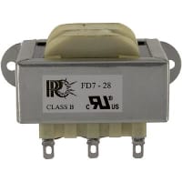 Transformador, energía, bobina, 1, Freq 50/60Hz, Pri 115/230VAC, Sec 28 (CT) VAC