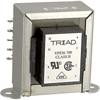 Transformador, energía, bobina, 1, Freq 50/60Hz, Pri 115/230VAC, Sec 18/36VAC, +30C