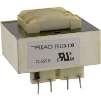 Transformador, energía, bobina, 1, Freq 50/60Hz, Pri 115/230VAC, Sec 60/120VAC, PWB