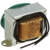 Transformador, energía, bobina, 1, Freq 50/60Hz, Pri 115VAC, Sec 6.3 (CT) VAC, UL